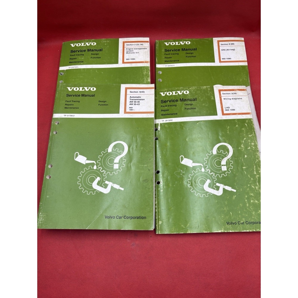 Volvo 960 Factory Service Manuals 1996 Wiring SRS Transmission Engine Lot #960A